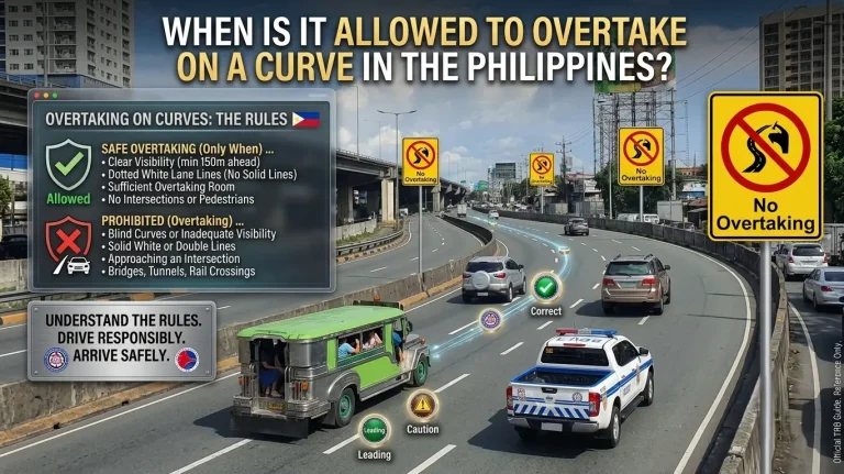 When is it Allowed to Overtake on a Curve in the Philippines