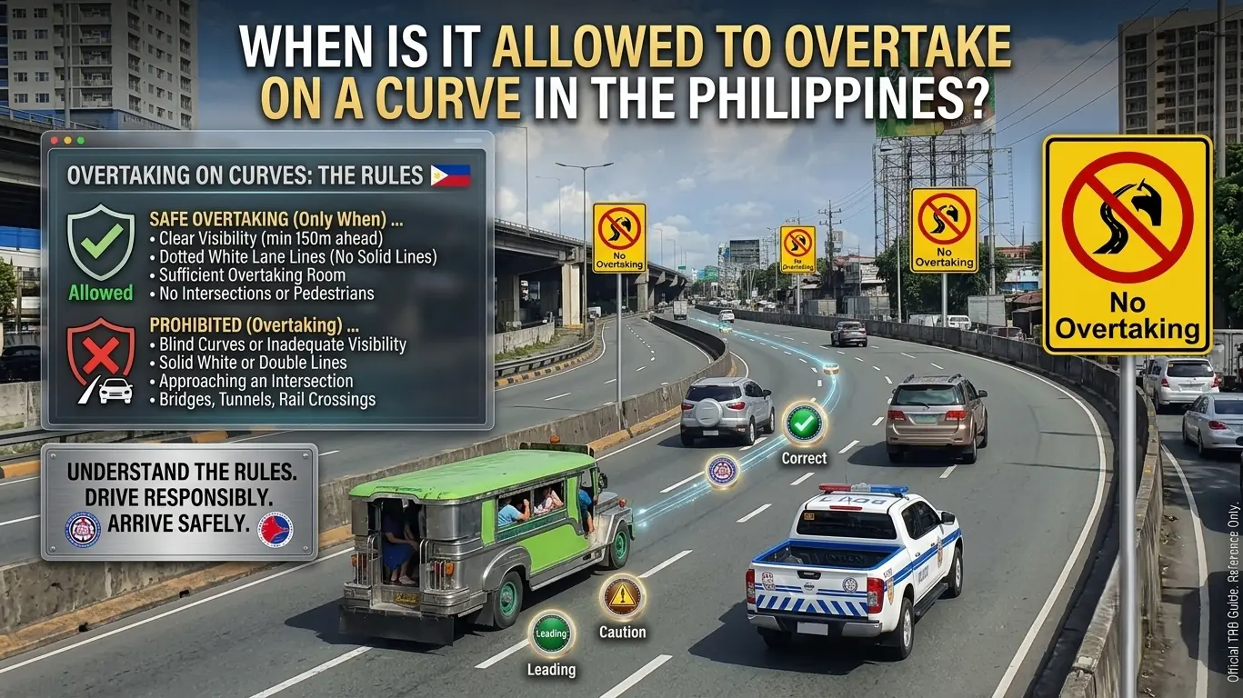 When is it Allowed to Overtake on a Curve in the Philippines