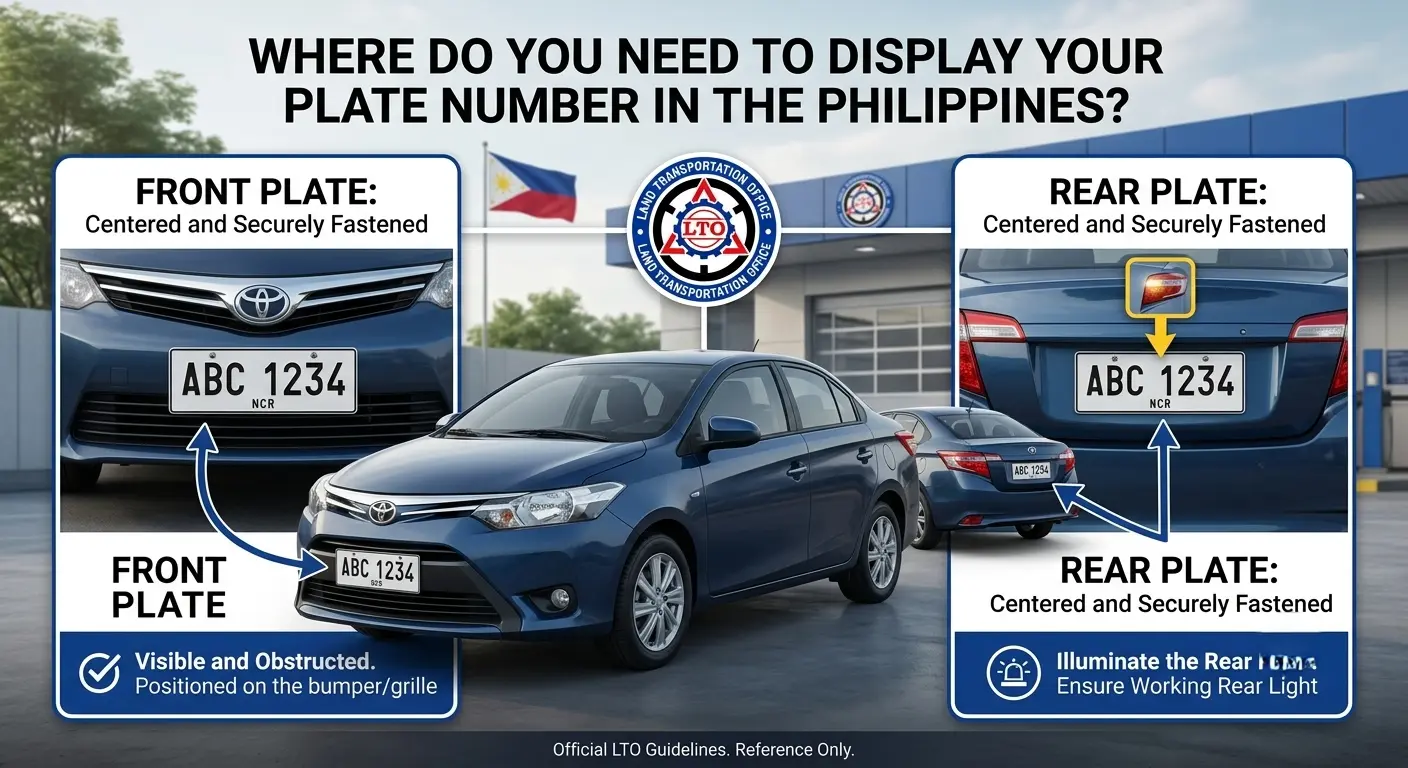 Where Do You Need to Display Your Plate Number in the Philippines
